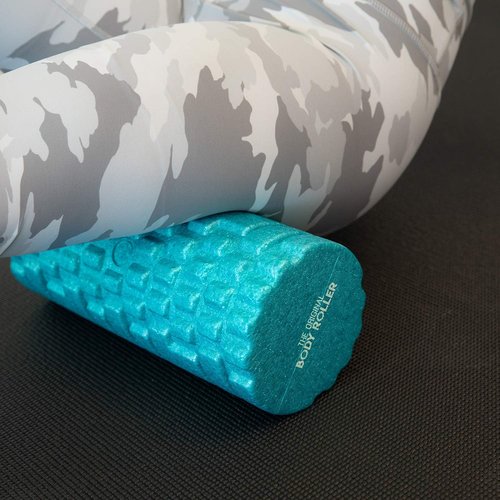 High Density Foam Roller by [Brand Name] - Deep Tissue Massager for Back & Leg Muscles - 13" Turquoise