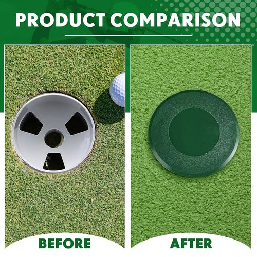 6 Sets Golf Hole Cups with Cover 4'' Putting Green Golf Hole Cup Practice Training Aids for Outdoor Backyard Yard Garden, 6PCS Cup+ 6PCS Lids