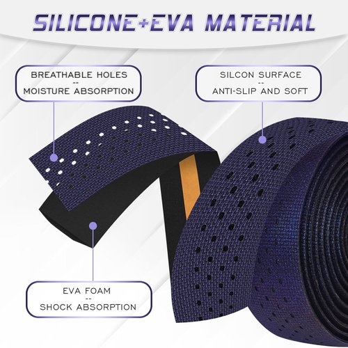 BUCKLOS Silicone Bike Handlebar Tape - Comfortable EVA Grip for Road Bikes | 2 Pcs Aurora-Black
