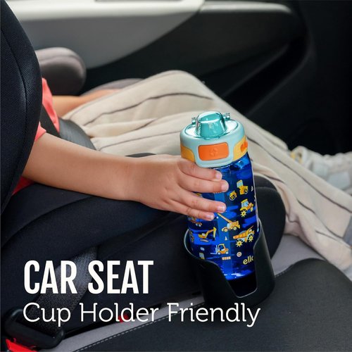Ello Kids Water Bottle - 16oz Tritan Plastic with Quick Fill Technology | Leak-Proof, BPA Free, Royal Palace