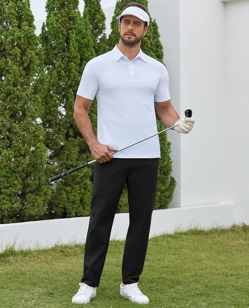 Lion Nardo Men's Casual Golf Pants - Lightweight Quick-Dry Comfort with Elastic Waist & Pockets