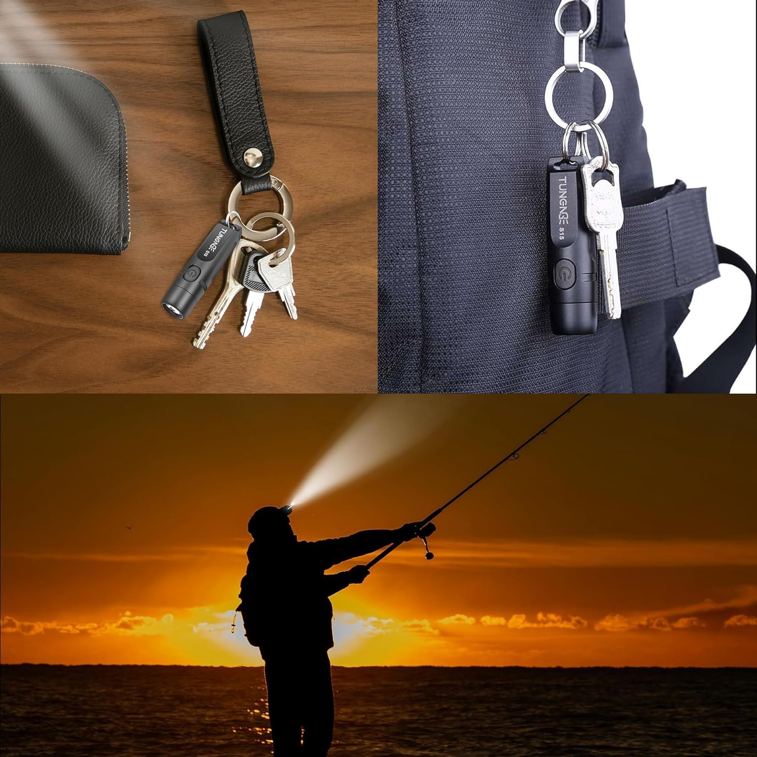 Skiennix Rechargeable Keychain Flashlight - 650 Lumens Mini EDC Light for Camping & Emergencies | Black