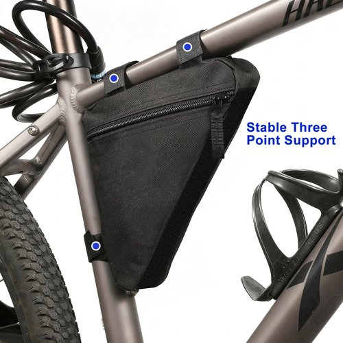 Csoalpo Bike Frame Bag, Premium Bike Pouch for Mountain Road Bike, Lightweight Triangle Bicycle Frame Bag (Small Black)