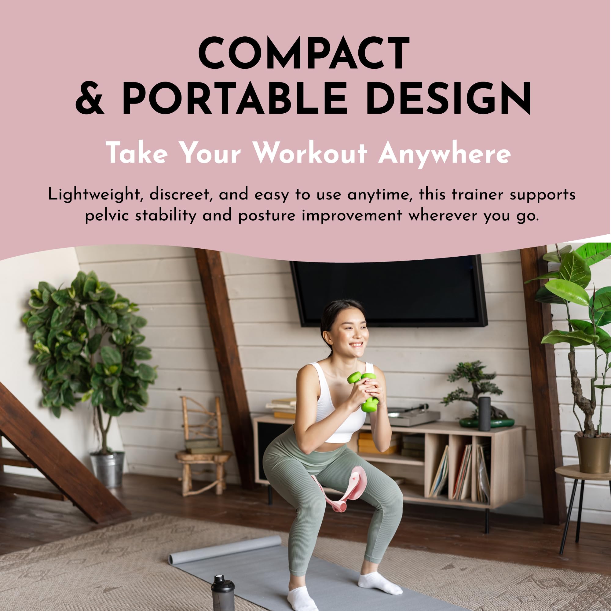 Pelvic Floor Thigh Exercise Device - Portable Kegel System Strengthening Exerciser for Men Women Inner Outer Muscle - Hip Abductor Master Trainer & Leg Workout Toner Equipment for Home Fitness