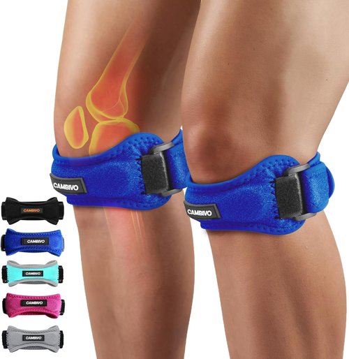 CAMBIVO Knee Straps - Patella Tendon Support for Pain Relief | 2 Pack for Running, Hiking, Sports