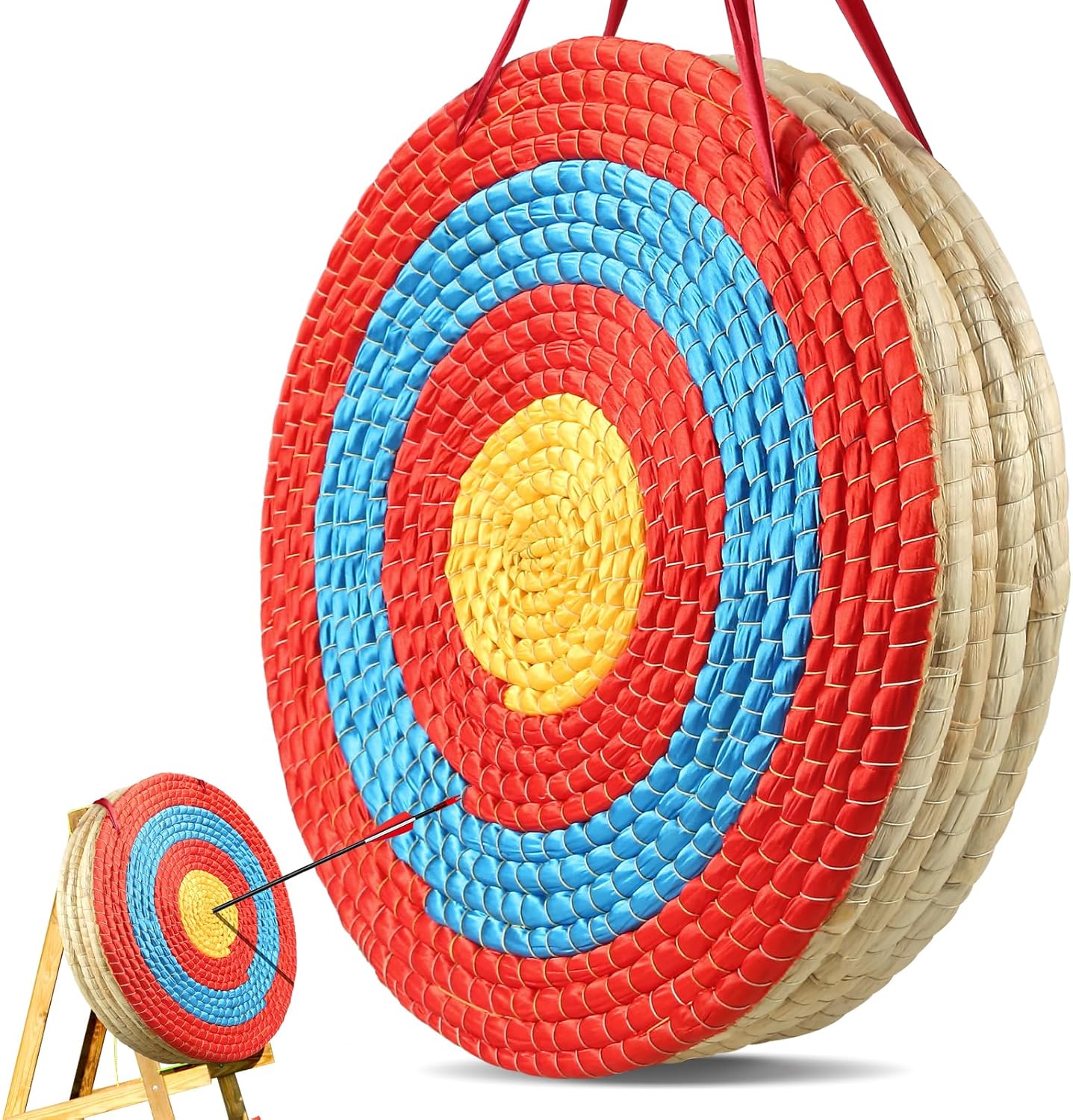 VEVOR 20" Round Straw Archery Target - Traditional Solid Straw Design for Backyard Use