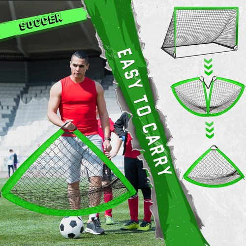 KTRIO Portable 6x4 Ft Soccer Goal - Large Foldable Net with Carry Bag for Kids & Teens Sports
