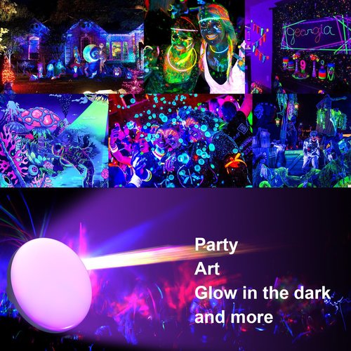 96 LED 395nm UV / 6500K Flashlight Camping Blacklight , 10000mAh Rechargeable, 3000 Lumens, Glow Lights for Party , Bedroom, Fluorescent Poster , Dog/Cat Urine ,Halloween Black Light (UV(Remote))