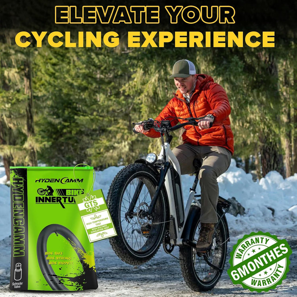 Skiennix Fat Tire Tube - 20"/26" x4.0 E-Bike Bicycle Tubes with AV 32mm Schrader Valve | Includes 2 Tire Levers