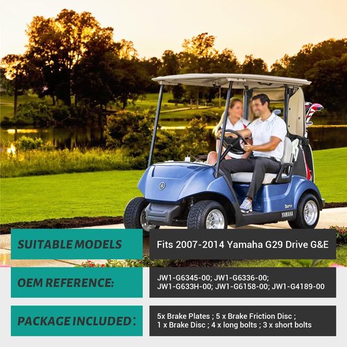 Drive-up Golf Cart Repair Replacement Kit, Rear Axle Brake Repair Kit for Yamaha G29 Drive 2007-2014 Gas or Electric Models, Replaces OEM JW1-G6345-00 JW1-G6336-00