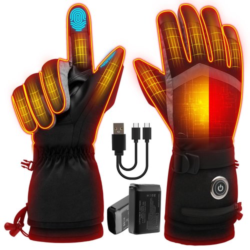 IFWATER Upgraded Heated Gloves for Men and Women,5V 6000mAh Rechargeable Hand Warmer Raynaud Gloves with 3 Heating Levels,Touchscreen Waterproof Ideal for Driving Fishing Winter Outdoor Work (Medium)