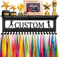 Non-Slip Trophy Shelf,Trophy and Medal Display Shelf, Medal Hanger Display For Wall with 16inchL,Shelves For Trophies medal display Upgraded Medal Holder display For gymanstics,race,soccer,swim