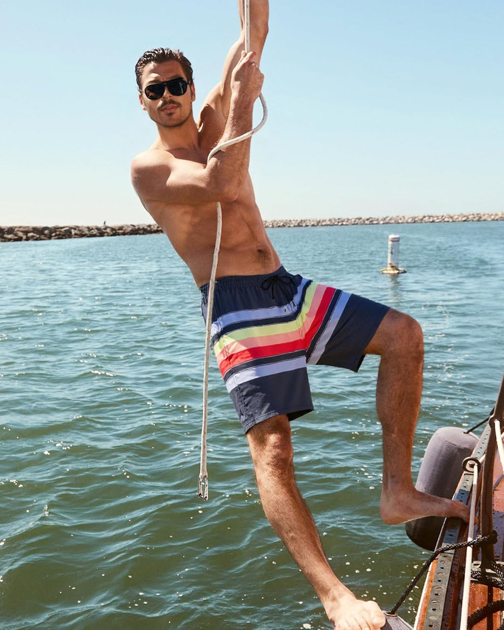 SURF CUZ Men's Swim Trunks - 7" Quick-Dry Swim Shorts with Compression Liner for Ultimate Comfort