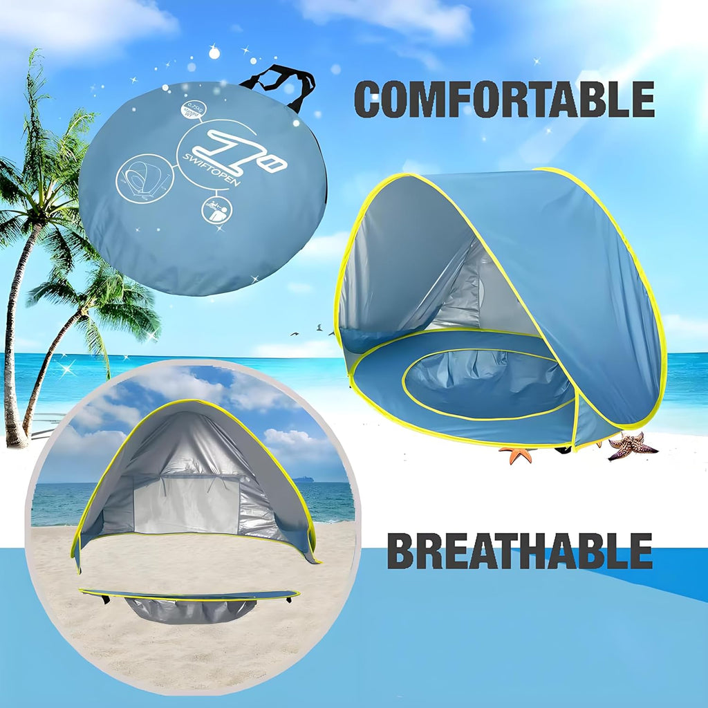 PandaEar Baby Beach Tent - Portable UV Protection Sun Shelter with Pool for Infants & Toddlers