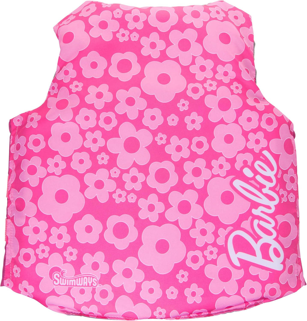 SwimWays Barbie Swim Trainer Life Jacket - US Coast Guard Approved Kids Vest | For 33-55 lbs