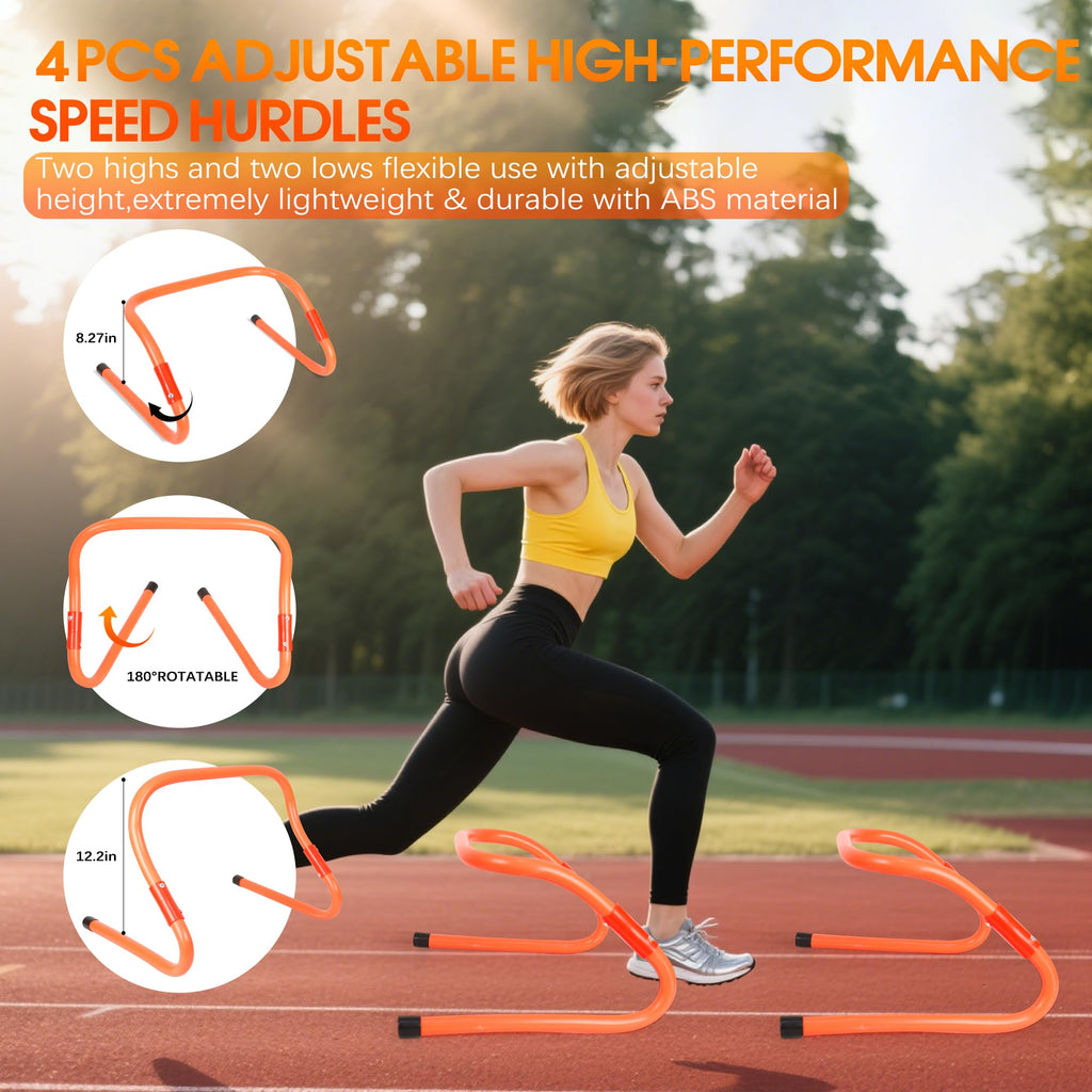 WHBDGP Agility Ladder,Speed Training Equipment Set-20ft Agility Ladder,12 Soccer Cones,4 Hurdles,Jump Rope,Running Resistance,Soccer Football Training Equipment with Carrying Bag for Kids Youth Adults