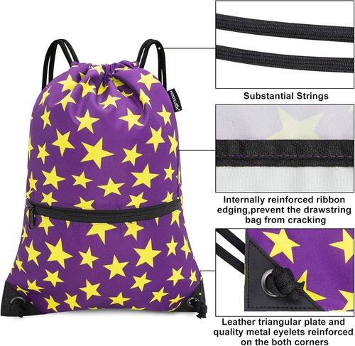 HOLYLUCK Drawstring Backpack - Lightweight Sport Gym Sackpack for Easy Carrying | Versatile Design