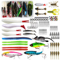 Spotlip 120pcs Tackle Box with Tackle Included, Crankbaits, Spoon, Hooks, Weights & Other Accessories, Fishing Bait Lure Gear Kit Gift for Men Freshwater Saltwater