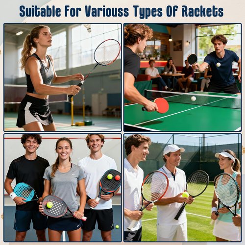 guduling 10 Pcs Tennis Racket Grip,PU Anti-Slip Racket Grip Tape,Tennis Grips with Dry Feel,Sweat Absorption,Comfortable Handle Overgrip Grips Wrap for Tenni,Badmintons
