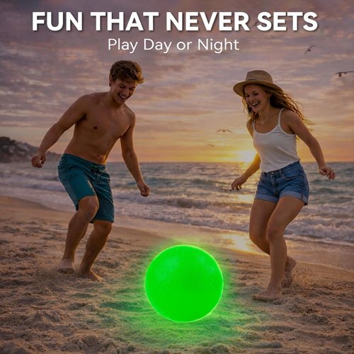 Glow in The Dark Kickball - 8.5 Inch Light-Up Playground Balls with Pump & Mesh Bags | Green Luminous