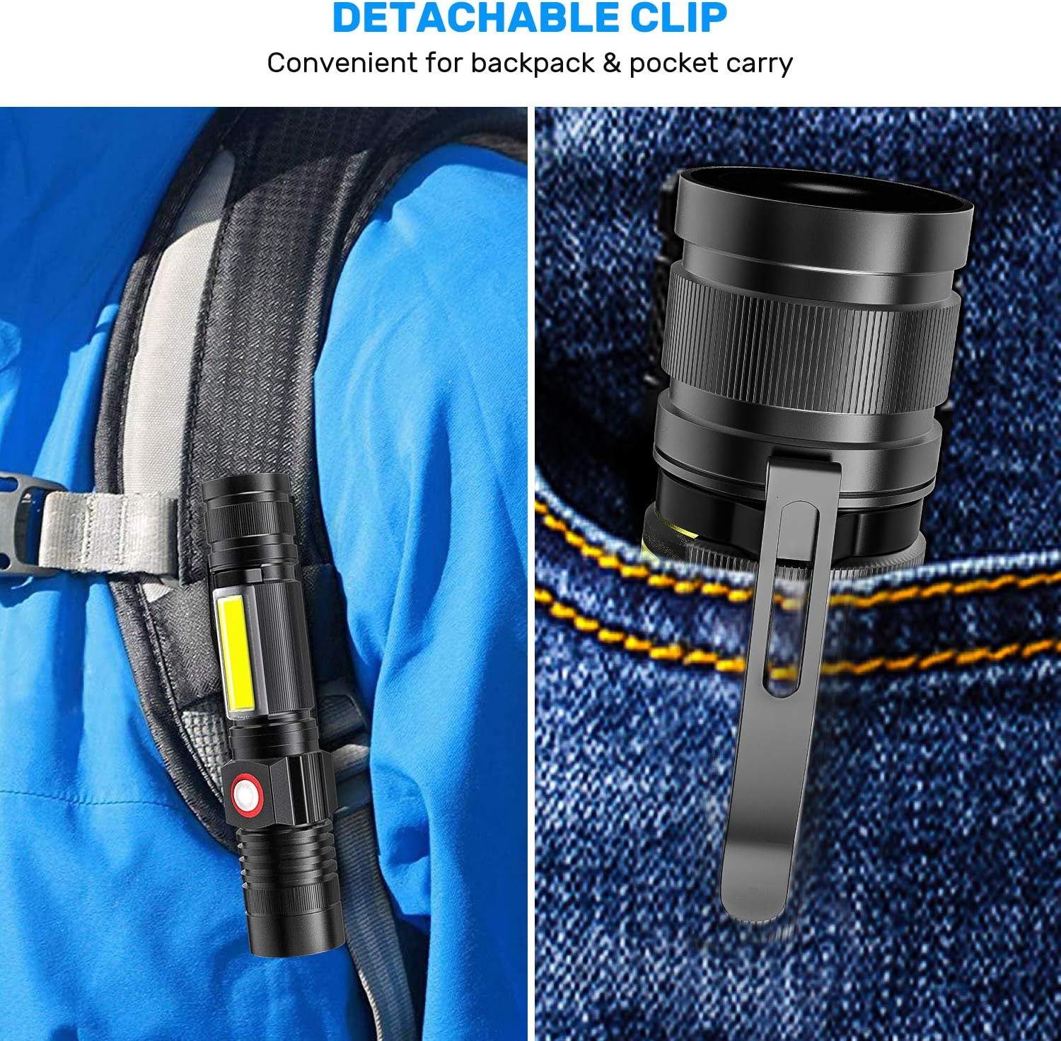 Skiennix Rechargeable LED Flashlight - Super Bright Tactical Design | USB Rechargeable, Waterproof, Compact for Camping & Emergencies