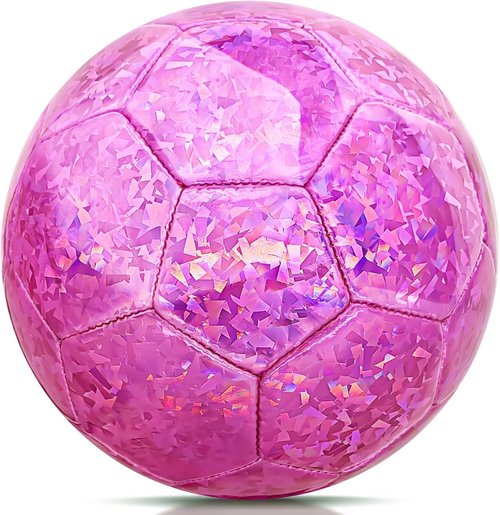 Glitter Pink Size 4 Soccer Ball by [Brand Name] - Perfect for Kids Aged 4-12 | Outdoor Sports Training