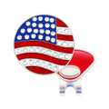 NAVIKA U.S. Flag Round Crystal Golf Ball Marker | Patriotic USA Golf Accessory | American Flag Bling Ball Marker for Women and Junior Golfers | 4th of July Golf Gift