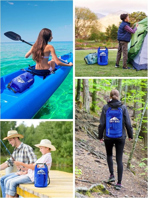 HEETA Waterproof Dry Bag - Lightweight Roll Top Storage Backpack with Phone Case | 5L/10L/20L/30L/40L Options for Travel & Outdoor Activities