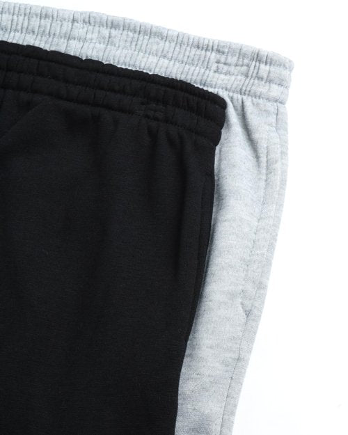 Quad Seven Boys Sweatpants - 2 Pack Fleece Active Boys Joggers and Cargo Pants - Performance Athletic Pants (Size 4-18), Size 7, Heather Grey/Black