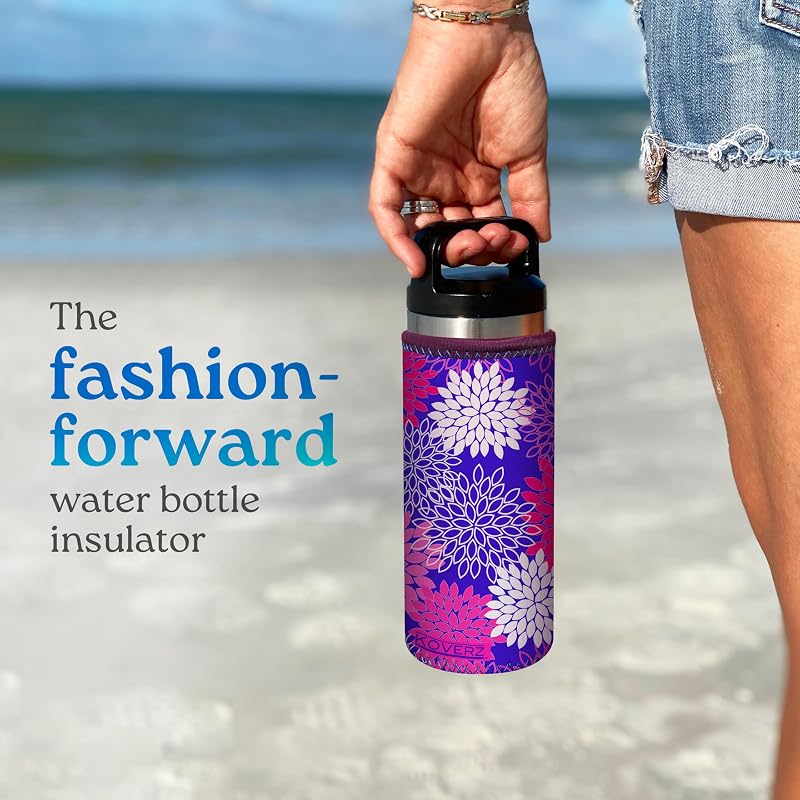 Paisley Koverz Water Bottle Carrier with Shoulder Strap - 24-30 oz (Variation: Paisley w/Strap+Large 24-30 oz)