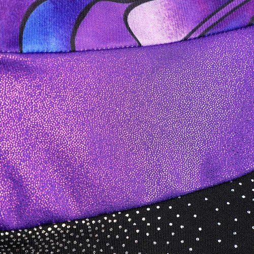 HOZIY Girls' Gymnastics Leotard - Sparkling Snowflake Biketard in Blue, Purple & Hot Pink
