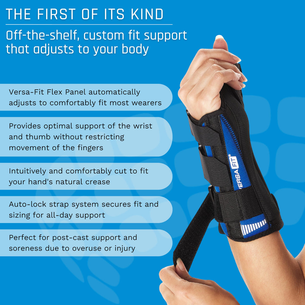 Ovation Medical Versa-Fit Thumb Splint - Premium Custom Fit Thumb Spica Splint and Wrist Support Brace - Comfortable, Structured Tendonitis Relief, Thumb Brace for Post Cast Support (Right, Standard)