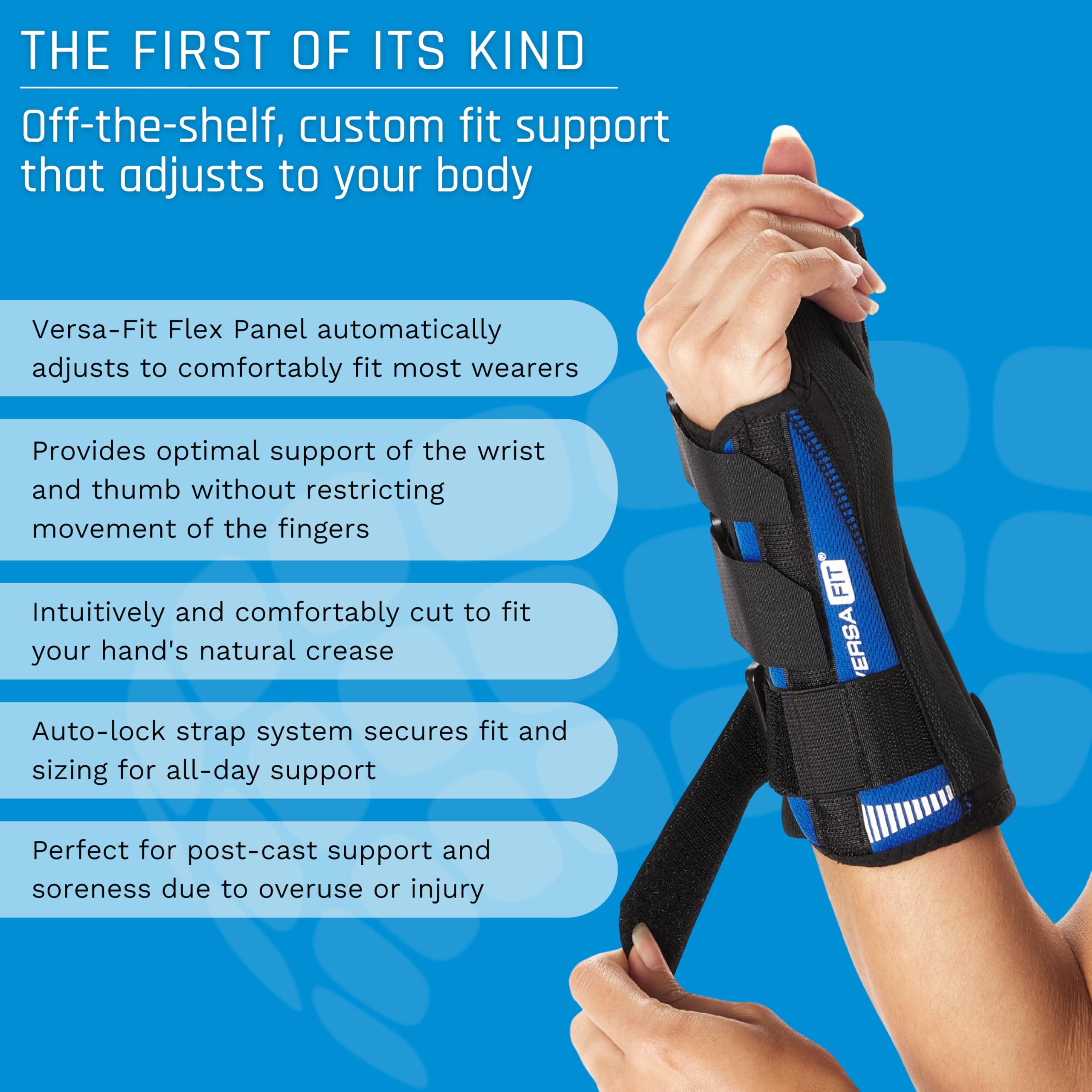Ovation Medical Versa-Fit Thumb Splint - Premium Custom Fit Thumb Spica Splint and Wrist Support Brace - Comfortable, Structured Tendonitis Relief, Thumb Brace for Post Cast Support (Right, Standard)