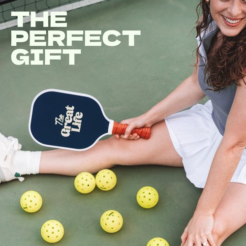 The Great Life Pickleball Paddle Premium Set | 2 Carbon Fiber Paddles & 4 Balls | Sport Bag & Paddle Cover Included | Beginner Friendly | 6in. Handle | Honeycomb Core | Lightweight | Retro & Stylish