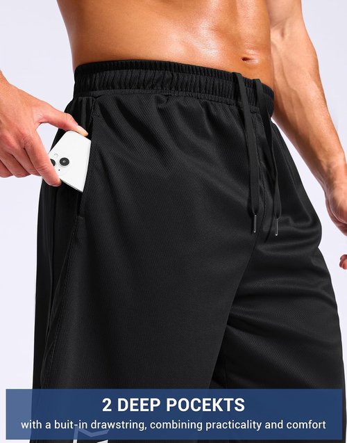G Gradual Men's Basketball Shorts - 12" Lightweight Mesh Athletic Shorts with Pockets | Loose Fit