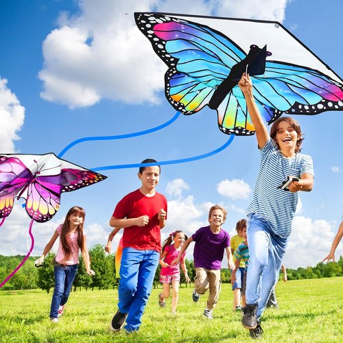 Leitee Large Butterfly Kite - Easy to Fly for Kids & Adults | 6 Pack for Outdoor Fun & Games