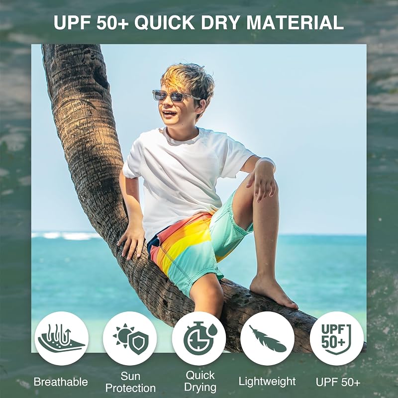 Kanu Surf Boys' Echo Quick Dry UPF 50+ Beach Swim Trunk - Variation Infinite Multi+10-12