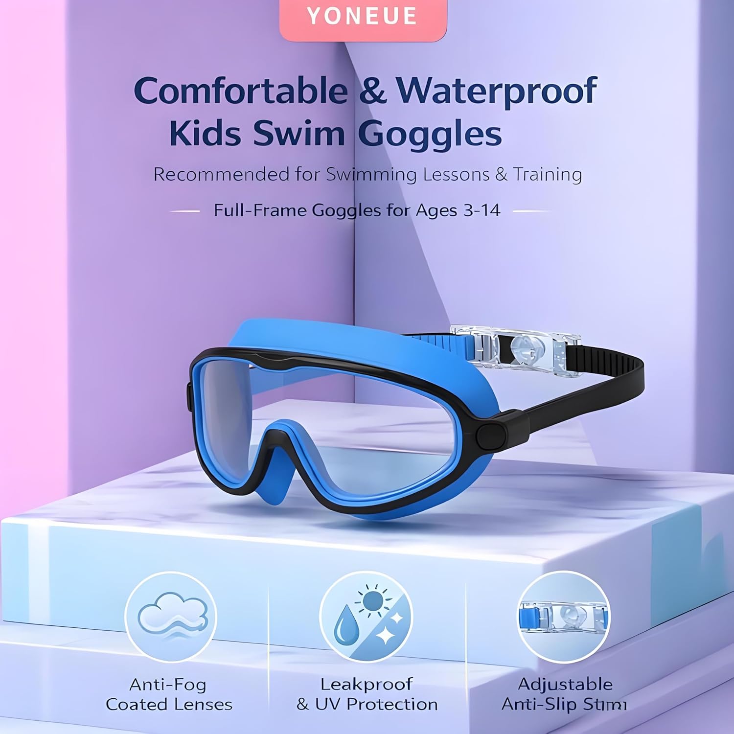 SWZEC Blumi Baby SplashyEyes Goggles - Comfortable, Waterproof Design for Kids | Fun Colors Available