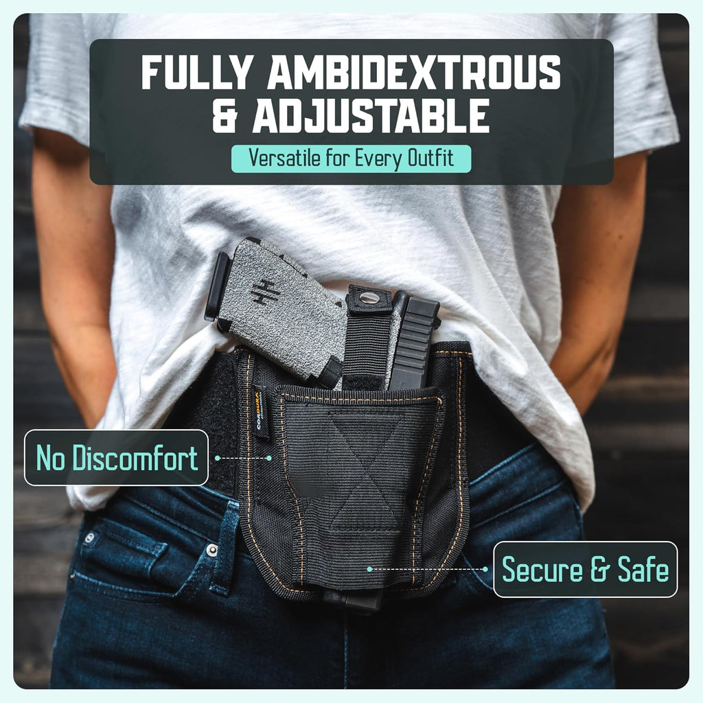 VNSH Lite Belly Band Holster - Comfortable, Lightweight & Discreet | Fits Glock, S&W & More