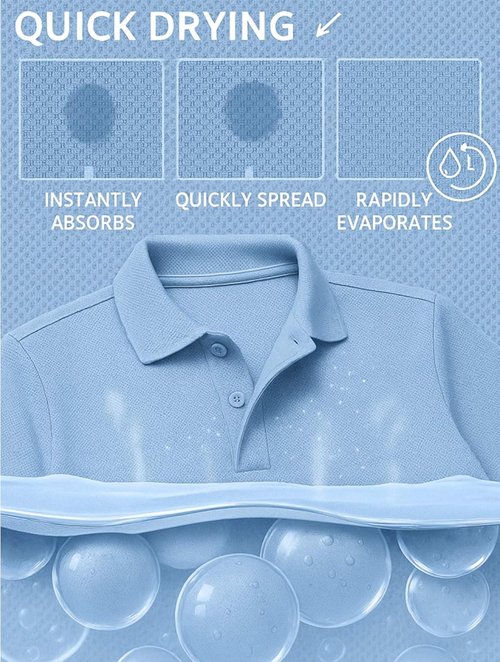 COOFANDY Men's Golf Polo Shirt - Quick Dry Moisture-Wicking Performance | Short Sleeve, Stylish Design