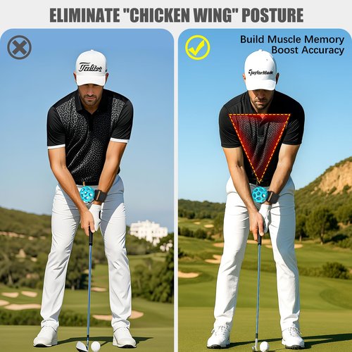 SiKiWagz Golf Swing Trainer Ball - Adjustable Dual Strap Wrist & Arm Trainer for Indoor/Outdoor Practice, Corrects Chicken Wing Posture, Muscle Memory Aid