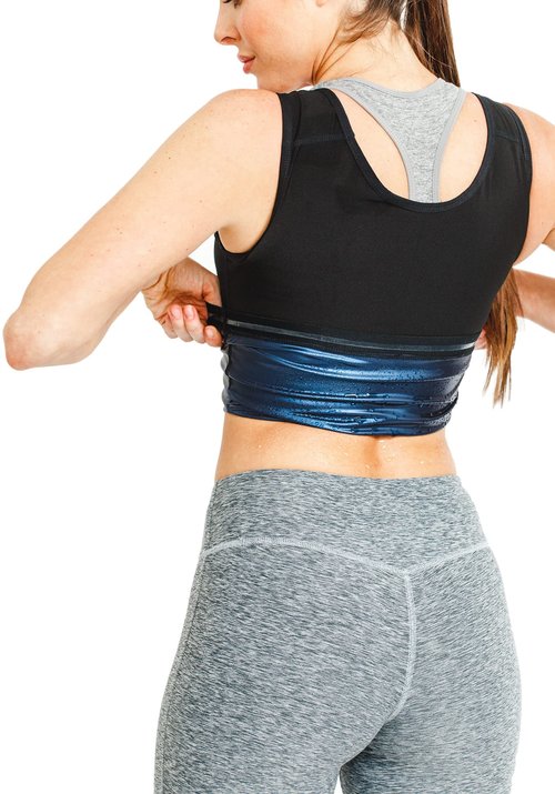 Sweat Shaper Women's Premium Workout Tank Top Slimming Polymer Sauna Vest (Large-X-Large, Black)