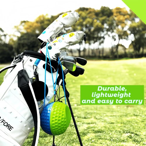 HERZ Golf Training Aid Ball - Impact & Body Connection Swing Trainer | Fix Slicing, Scooping & Chicken Wing | Memory Foam Golf Practice Equipment with Adjustable Lanyard for Golfers
