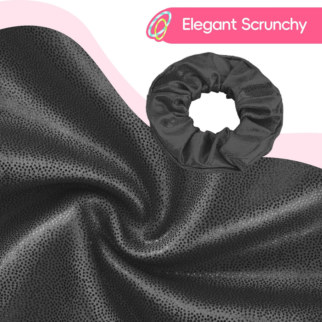Levasuph Leotards for Girls Gymnastics 2t 3t Long Sleeve Toddler Dance Outfit Sparkle Black Bodysuits with Hair Scrunchie