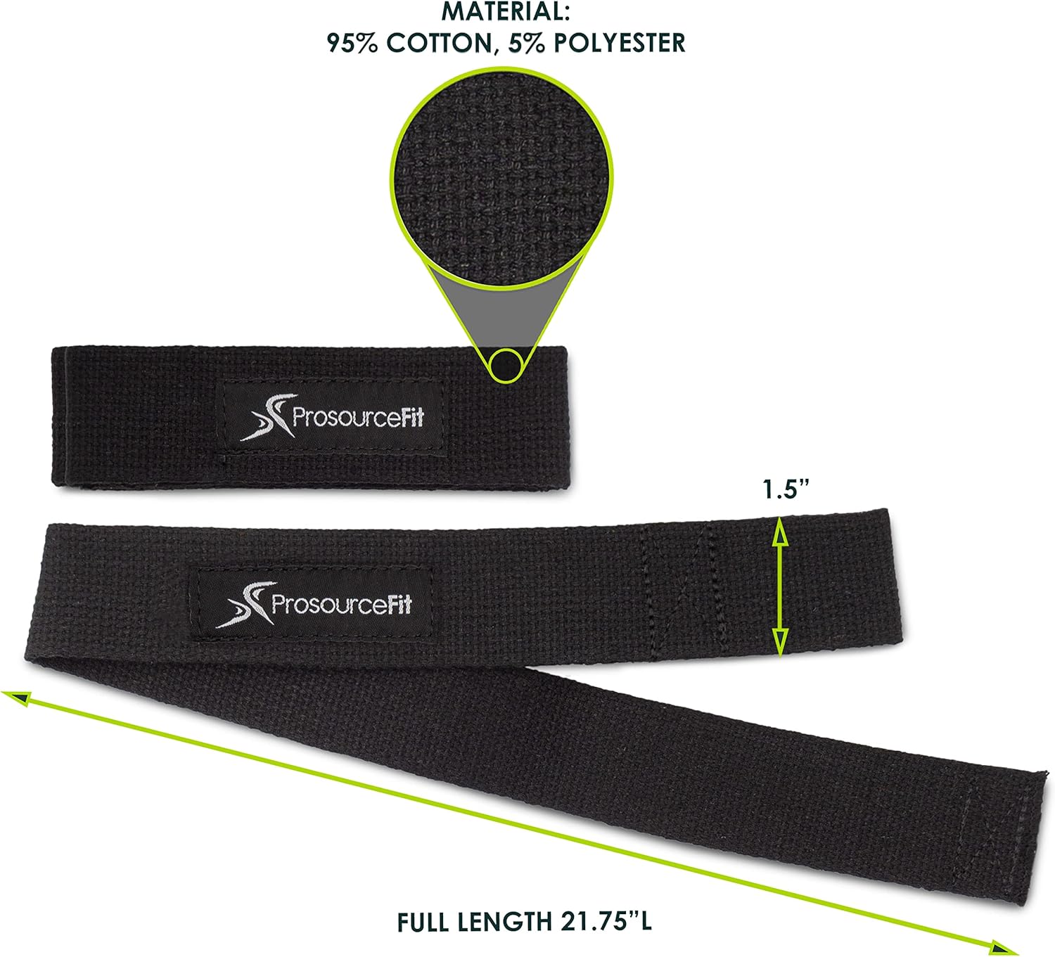 ProsourceFit Weight Lifting Straps - Adjustable Cotton for Enhanced Grip | Unisex Design