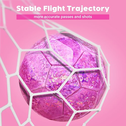 Glitter Pink Size 4 Soccer Ball by [Brand Name] - Perfect for Kids Aged 4-12 | Outdoor Sports Training