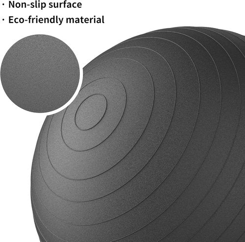 FITMIND Extra Thick Yoga Ball - Anti-Burst Stability Ball for Workout & Pregnancy | 22in/26in/30in with Pump