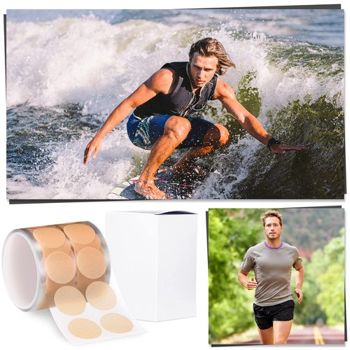 Vicenpal 150 Pairs Men Nipple Cover Running Anti Chafing Protector Nip Tape Nip Patch Adhesive Nipple Guard for Runners(Skin Color)