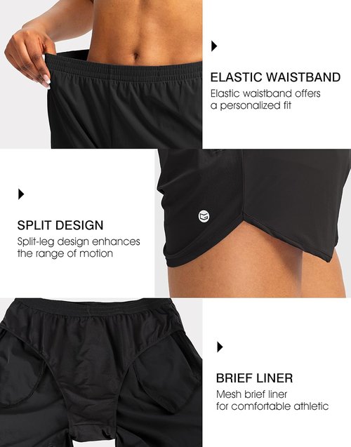 G Gradual Women's Running Shorts - Quick Dry Athletic Gym Shorts with Zipper Pockets | 3" Length