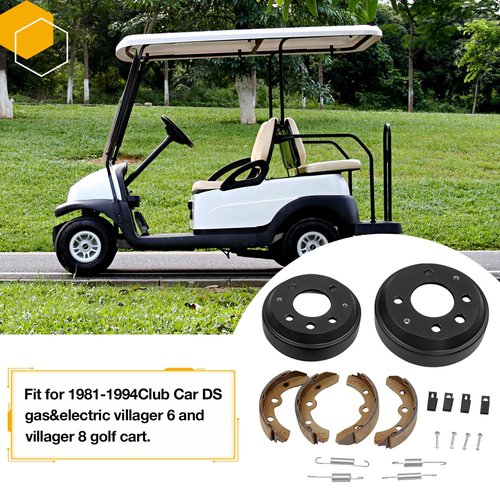 Gledewen Golf Cart Brake Drum/Hub and Brake Shoes Spring Kit Fit Club Car DS 1981-1994, Replace OEM# 1011137,4263 101146302 41819-86 1011433 1015757 101880701 1018163-01 101146